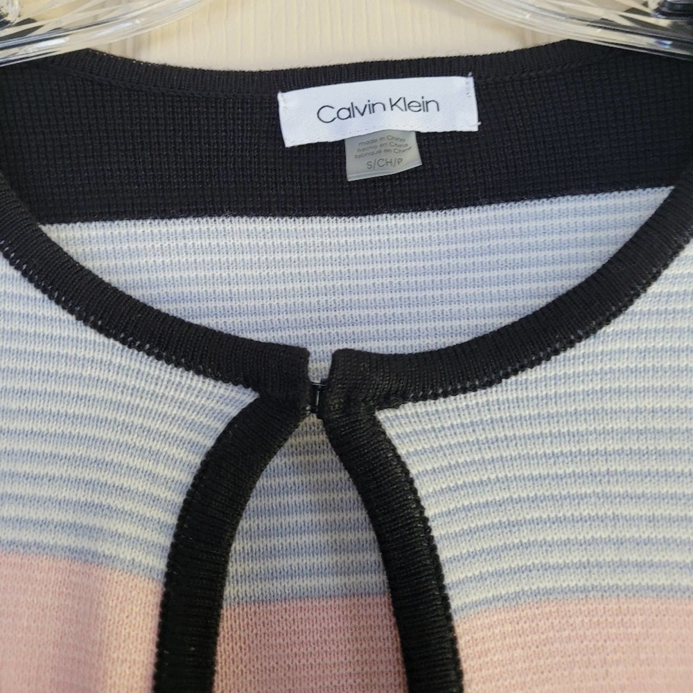 Calvin Klein Colorblock Multi Striped Pattern Cardigan Size S - Picture 7 of 9